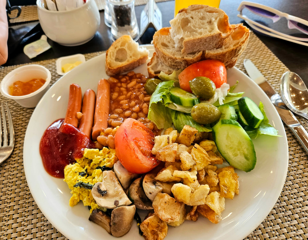 Vegan hotel breakfast in Limassol, Cyprus: St Raphael Resort