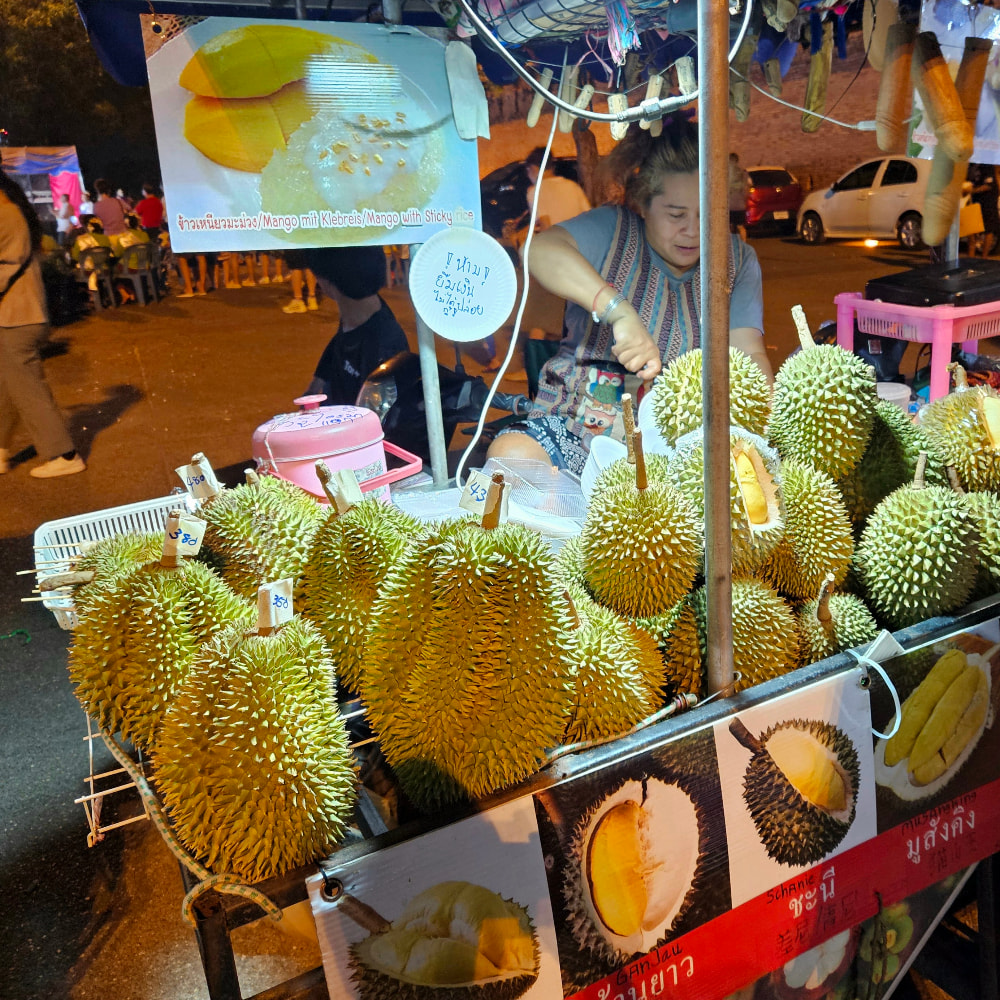 Durian stall at the Chiang Mai Sunday Night Market